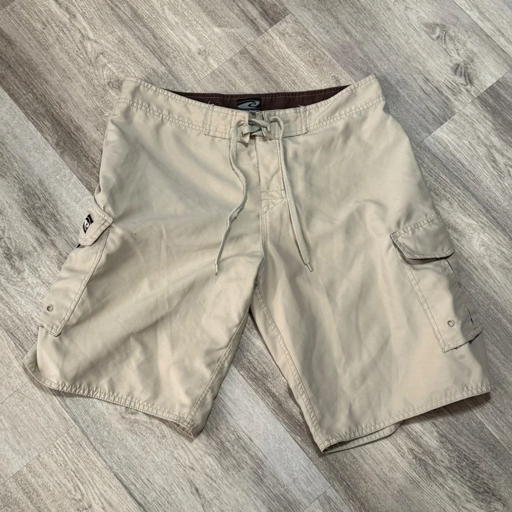 Hawaiian Performance Surf Wear Men's Tan Cargo Board Shorts Size‎ 32